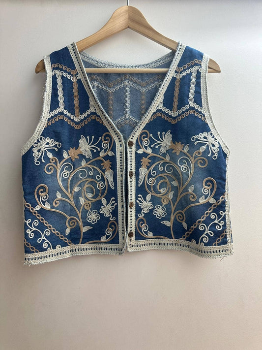 Sleeveless Denim Vest