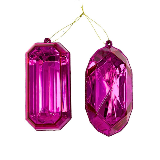 Acrylic Precious Gem Ornament-Hot Pink