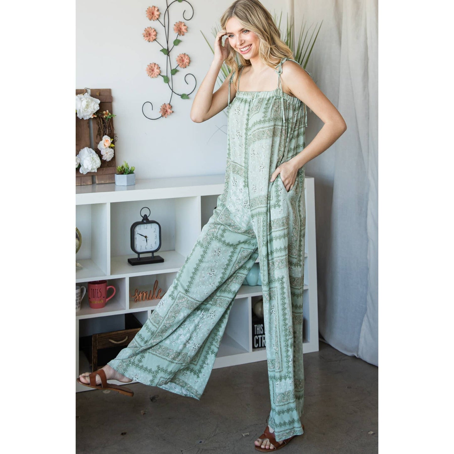 Off shoulder Strap Wide leg Jumpsuit