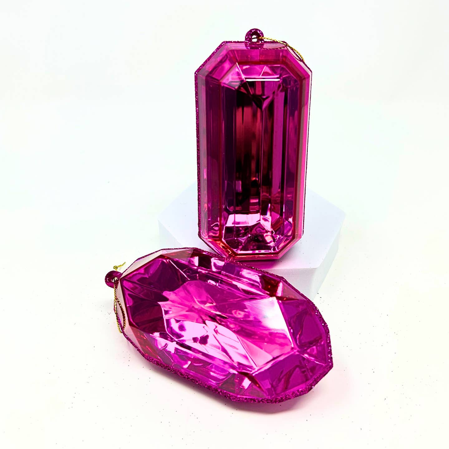 Acrylic Precious Gem Ornament-Hot Pink