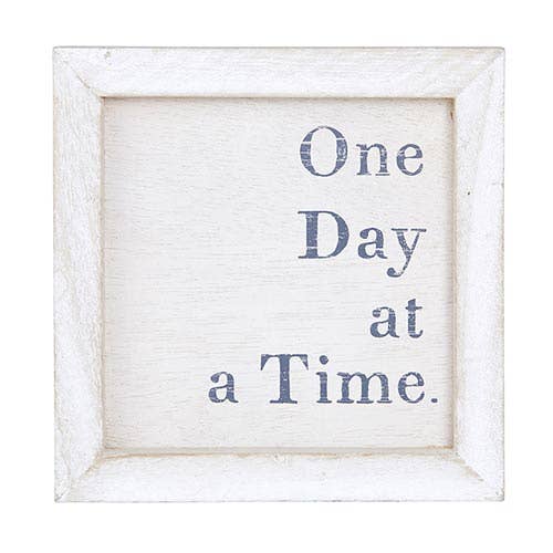 One day at a time wood sign