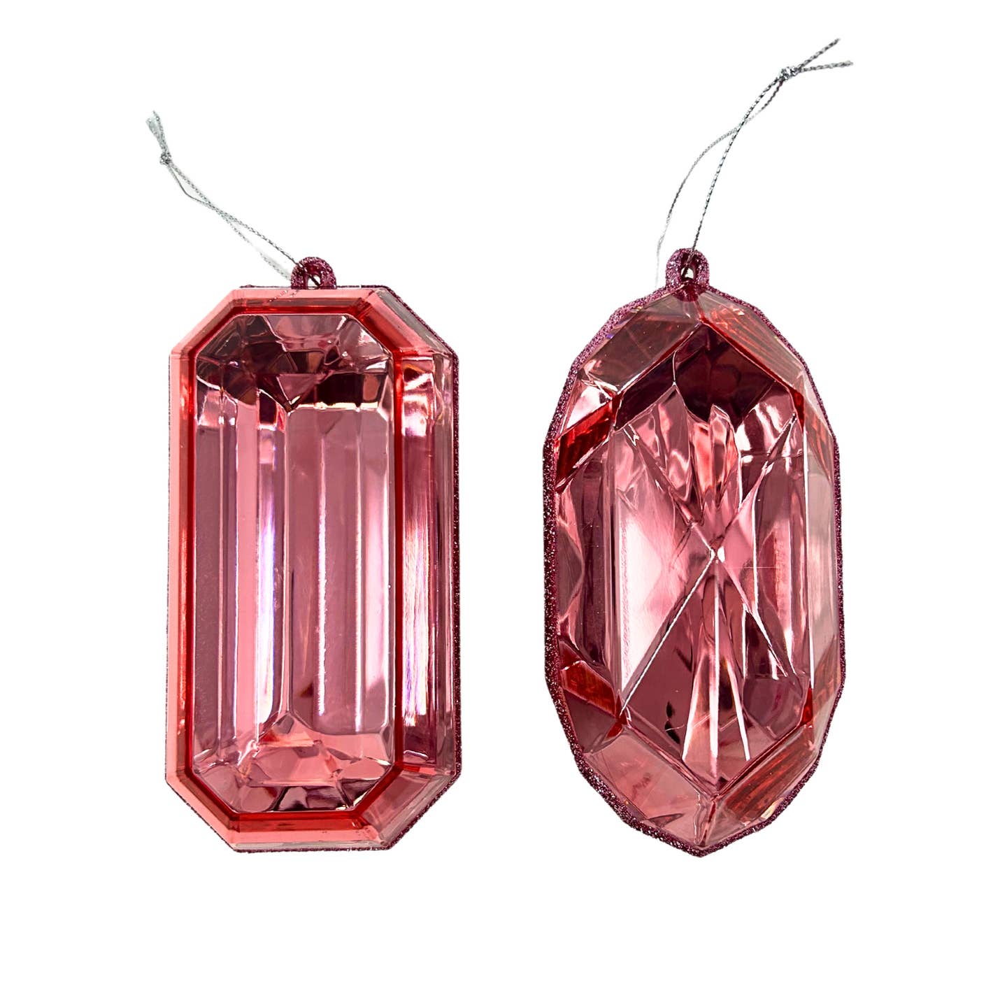 Acrylic Precious Gem Ornament in Light Pink