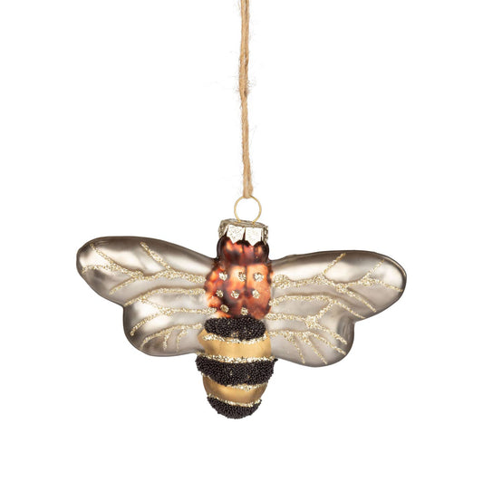 Bumble Bee Glass Ornament