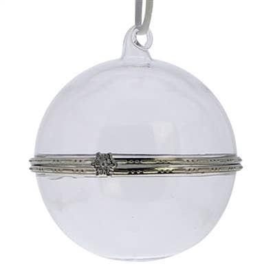 Glass Keepsake Box Ornament - Sphere