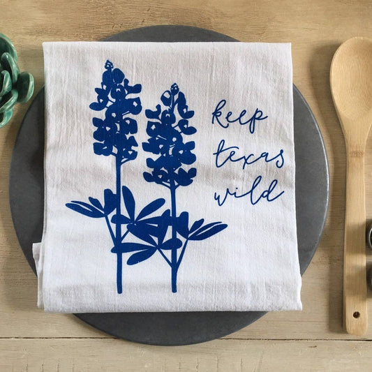 Texas Bluebonnets Flour Sack Tea Towel