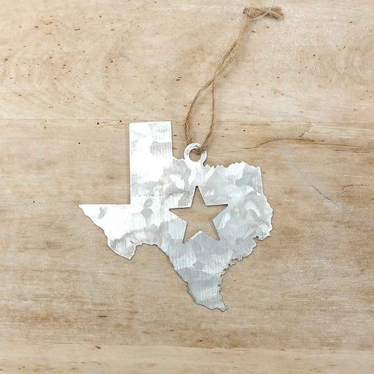 Galvanized Texas Ornament