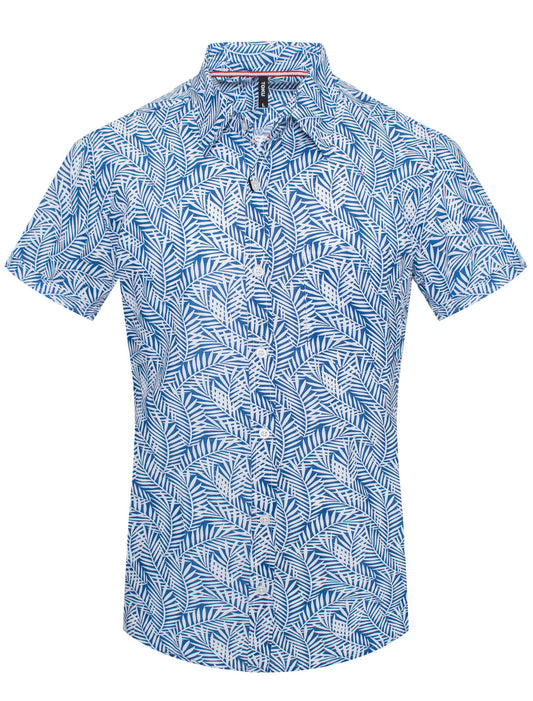 Button Down - Tropical Palm Leaf Print