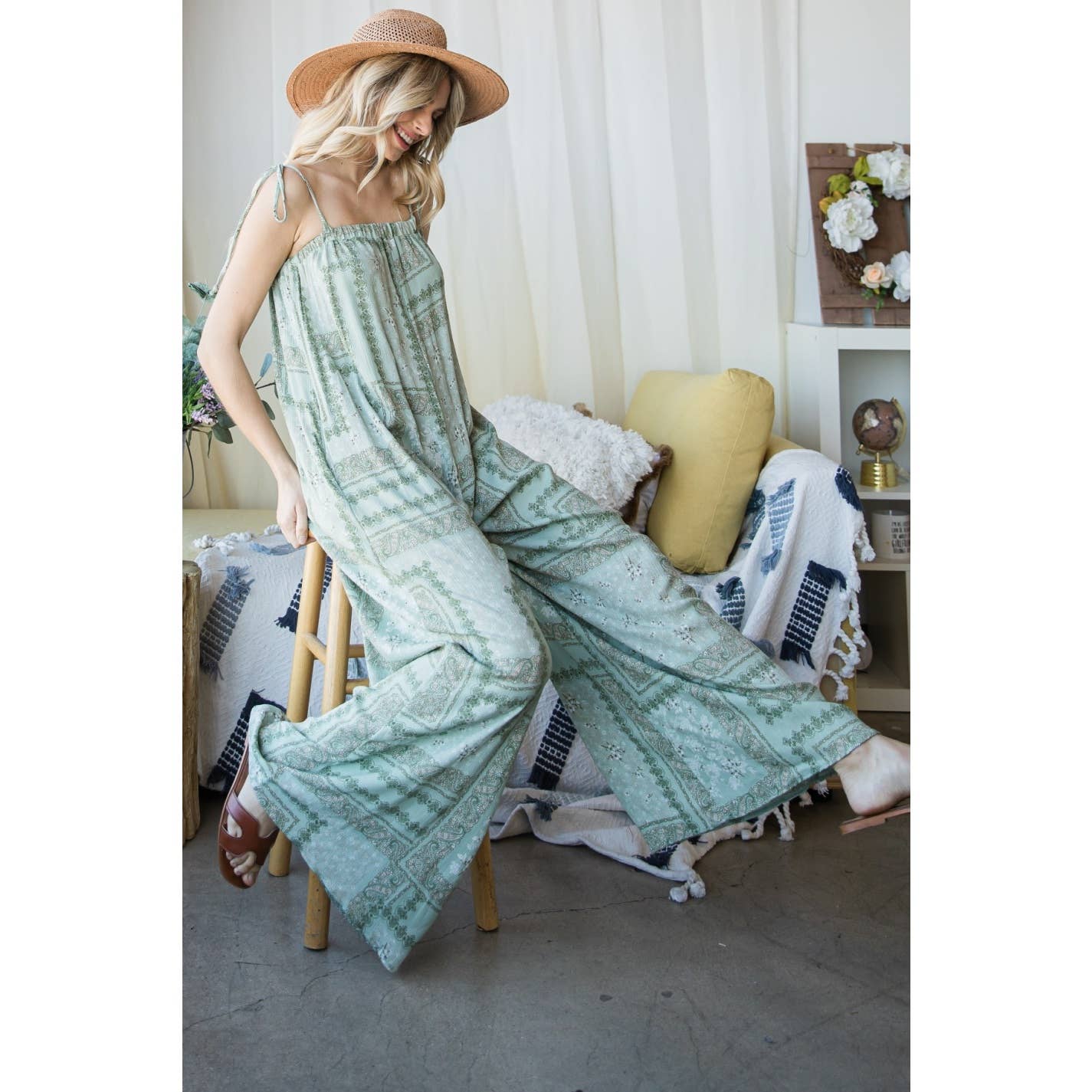 Off shoulder Strap Wide leg Jumpsuit