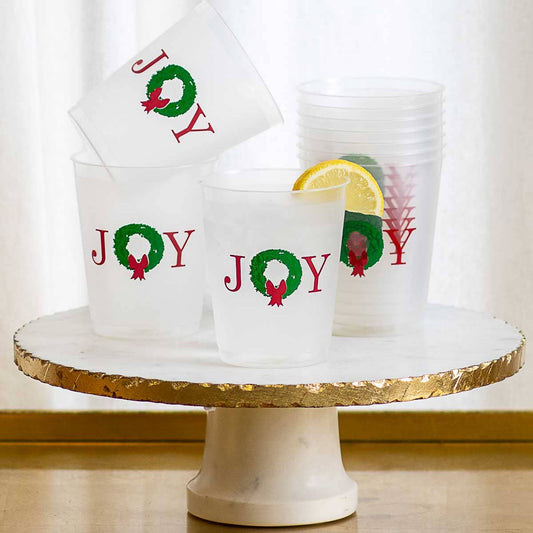 Grand Joy Wreath  Frosted Party Cups