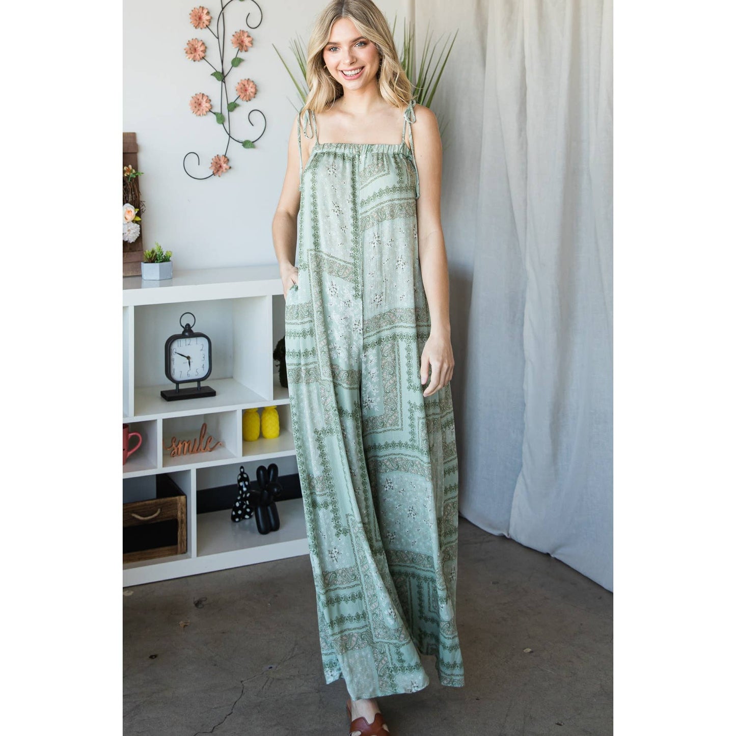 Off shoulder Strap Wide leg Jumpsuit